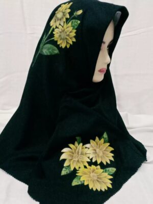 Hijab Motif Lukisan Bunga Matahari
