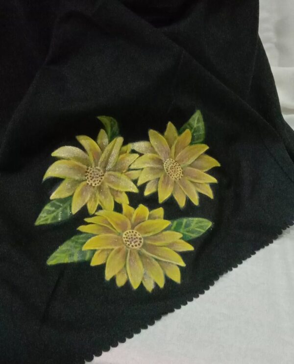 Hijab Motif Lukisan Bunga Matahari