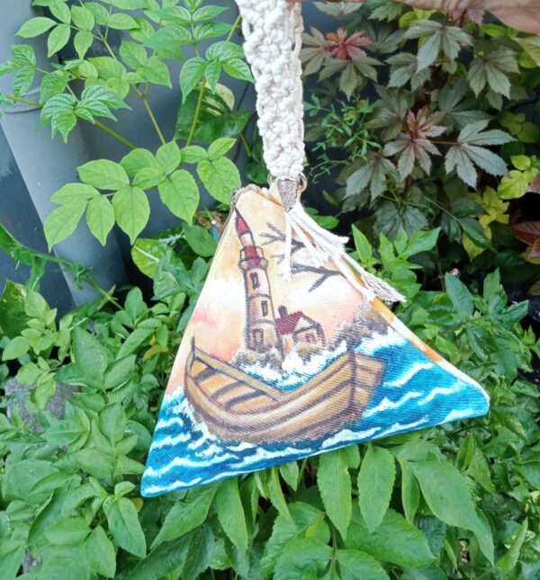 Tas Genggam Segitiga (wristlet) - Motif Maritim