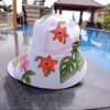 topi daun 1 Clarins Art Custom Painted Hat – Tropical Botanical Series