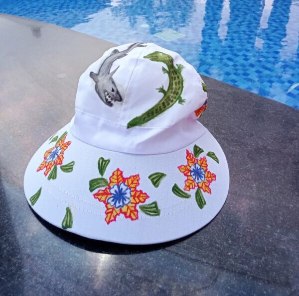 topi merah suroboyo 1 Clarins Art Custom Painted Hat – Suroboyo Edition